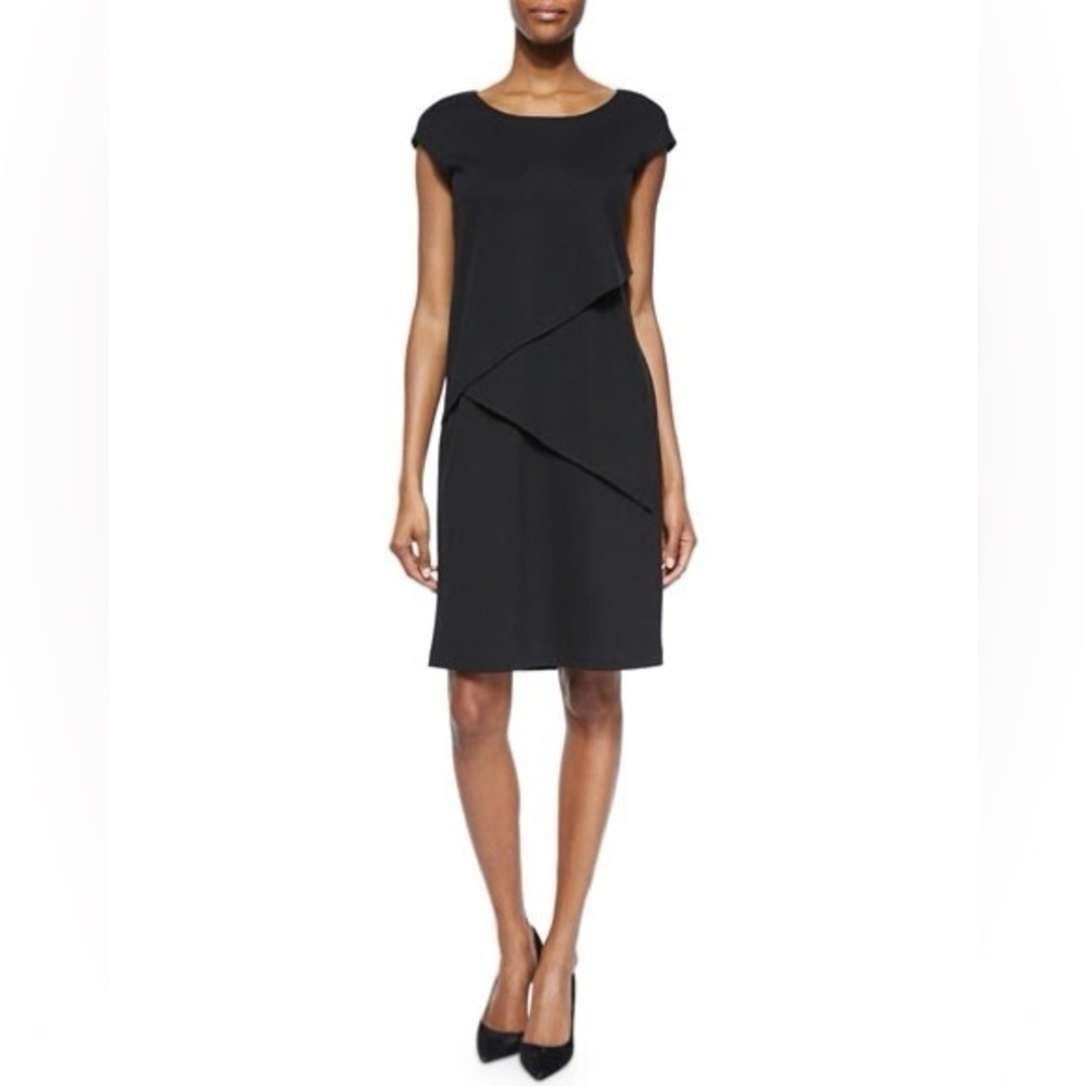EUC - Lafayette 148 New York Asymmetrical Layered Dress - size S